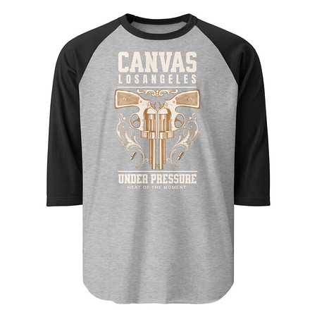 [ID: 233-G332] Canvas Los Angeles under pressure Unisex 3/4 Sleeve Raglan Shirt