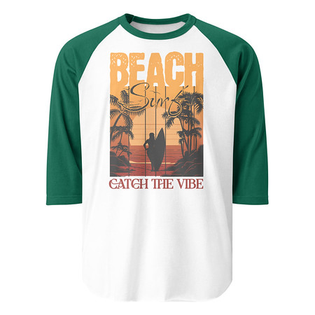 [ID: 233-G342] Catch the Vibe Unisex 3/4 Sleeve Raglan Shirt