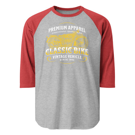 [ID: 233-G380] Classic Bike Unisex 3/4 Sleeve Raglan Shirt