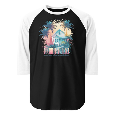 [ID: 233-G391] Coconut Cottage Unisex 3/4 Sleeve Raglan Shirt