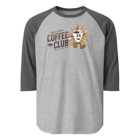 [ID: 233-G396] Coffee Club Unisex 3/4 Sleeve Raglan Shirt