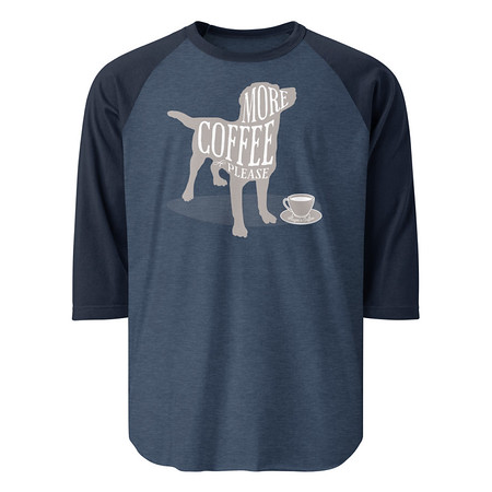 [ID: 233-G399] Coffee Dog Unisex 3/4 Sleeve Raglan Shirt