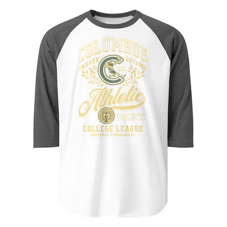 [ID: 233-G412] Columbus Athletic Unisex 3/4 Sleeve Raglan Shirt