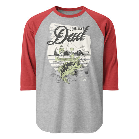 [ID: 233-G419] Coolest Dad Unisex 3/4 Sleeve Raglan Shirt