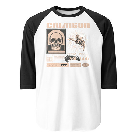 [ID: 233-G438] Crimson Unisex 3/4 Sleeve Raglan Shirt