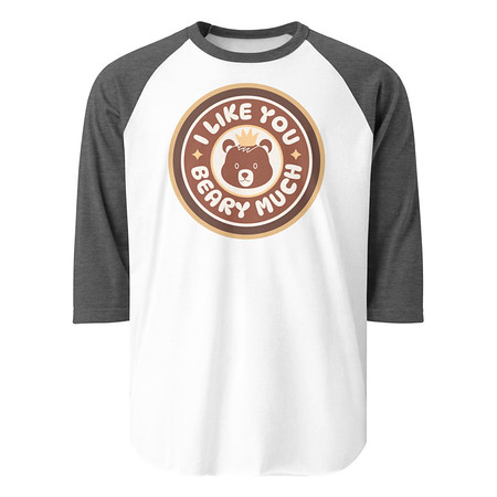 [ID: 233-G450] Cute Bear - AI Unisex 3/4 Sleeve Raglan Shirt