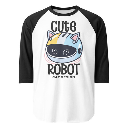 [ID: 233-G451] Cute Cat - AI Unisex 3/4 Sleeve Raglan Shirt