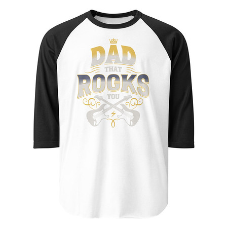 [ID: 233-G460] Dad That Rocks You - Electric Guitar Unisex 3/4 Sleeve Raglan Shirt