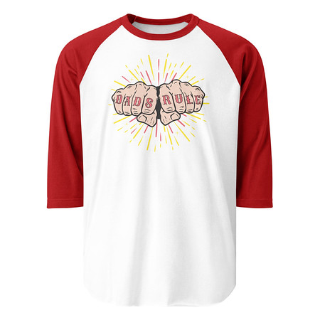 [ID: 233-G463] Dads Rule Unisex 3/4 Sleeve Raglan Shirt