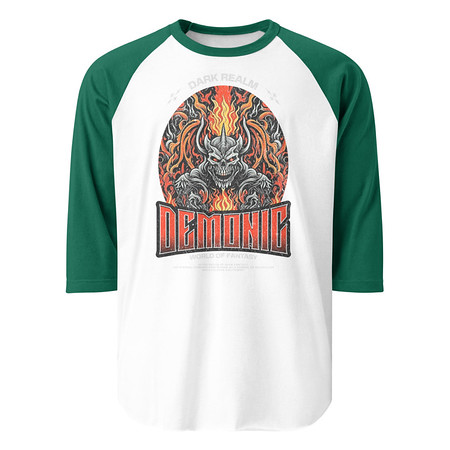 [ID: 233-G488] Demonic Unisex 3/4 Sleeve Raglan Shirt