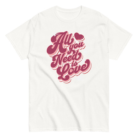 [ID: 438-G50] All You Need is Love - Retro Valentines Day Unisex Classic Tee