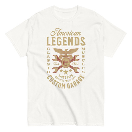 [ID: 438-G75] American Legends Garage - Eagle Unisex Classic Tee