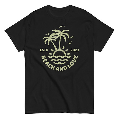 [ID: 438-G161] Beach and Love Unisex Classic Tee
