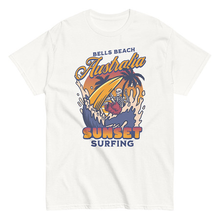 [ID: 438-G180] Bells Beach Australia Sunset Surfing Unisex Classic Tee