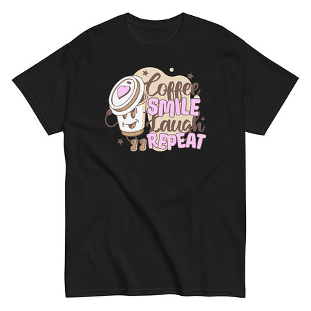 [ID: 438-G402] Coffee is Happiness - Retro Cartoon Mascot Unisex Classic Tee