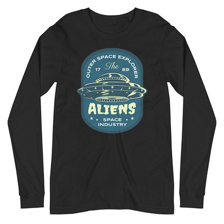 [ID: 356-G40] Aliens Outer Space Explorer - UFO Unisex Long Sleeve Tee