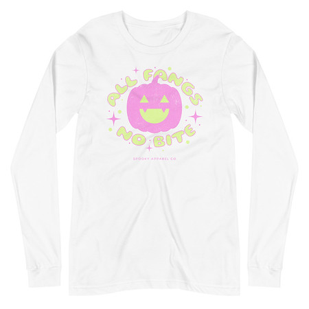 [ID: 356-G44] All Fangs No Bite - Halloween Unisex Long Sleeve Tee