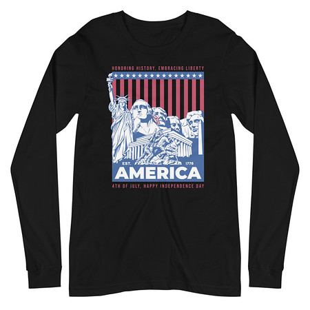 [ID: 356-G58] AMERICA (2) Unisex Long Sleeve Tee