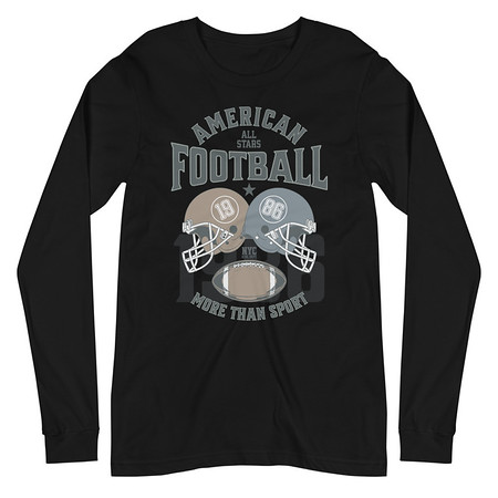 [ID: 356-G64] American All Star Football - Sports Helmet Unisex Long Sleeve Tee