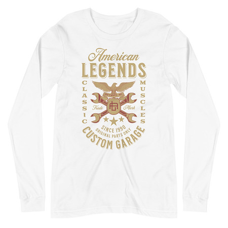 [ID: 356-G75] American Legends Garage - Eagle Unisex Long Sleeve Tee