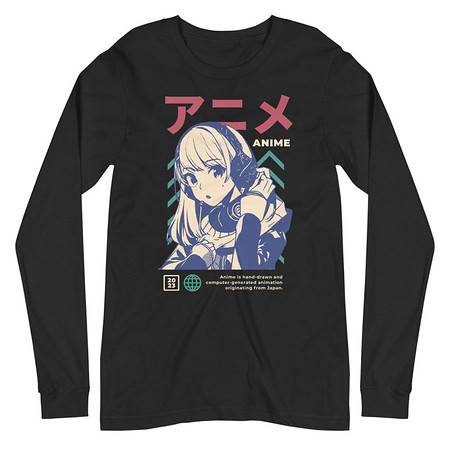 [ID: 356-G89] Anime Girl Unisex Long Sleeve Tee