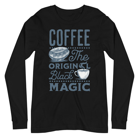 [ID: 356-G227] Black Magic Coffee - Simple Cup Unisex Long Sleeve Tee