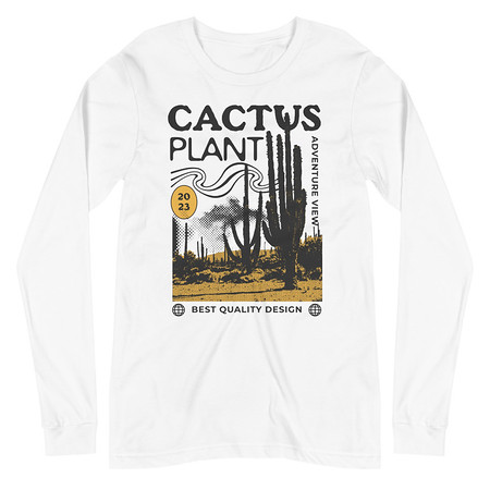 [ID: 356-G304] Cacus Plant - Desert Unisex Long Sleeve Tee