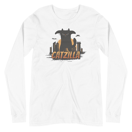 [ID: 356-G350] Catzilla - Funny Comic Animal Unisex Long Sleeve Tee