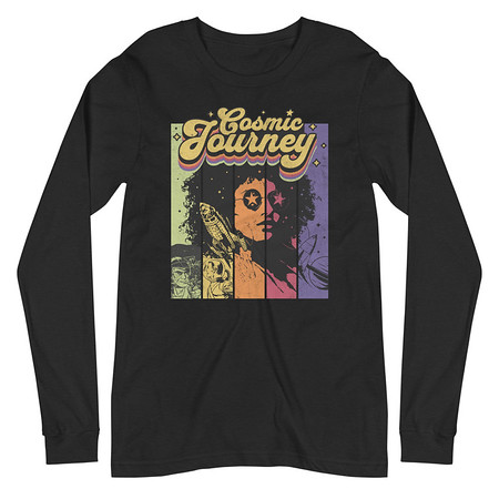 [ID: 356-G422] Cosmic Journey Rainbow Retro Unisex Long Sleeve Tee