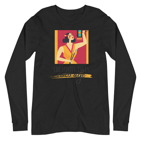 [ID: 356-G434] Creativity Takes Courage Unisex Long Sleeve Tee