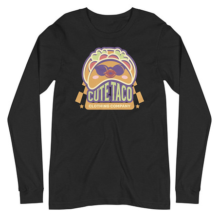 [ID: 356-G454] Cute Taco - Colorful Mexican Tortilla Unisex Long Sleeve Tee