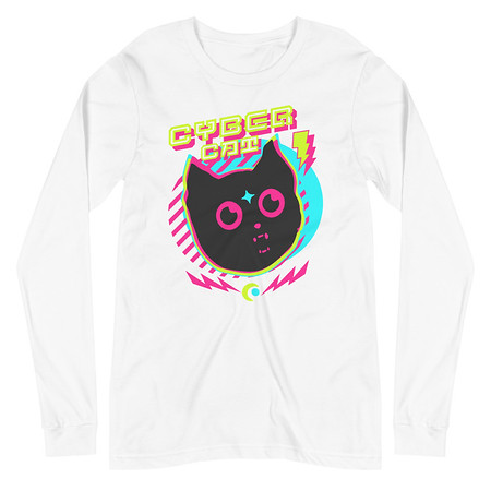 [ID: 356-G456] Cyber Cat - Neon Color Unisex Long Sleeve Tee
