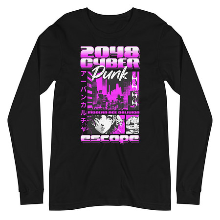 [ID: 356-G458] Cyber Punk Escape - Japanese Anime Unisex Long Sleeve Tee