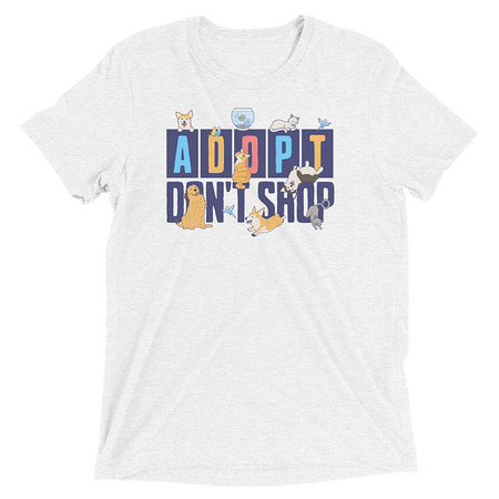 [ID: 162-G23] Adopt a Pet - Cute Animal Unisex Tri-Blend T-Shirt