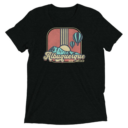 [ID: 162-G36] Albuquerque - Retro Hot Air Baloon Unisex Tri-Blend T-Shirt