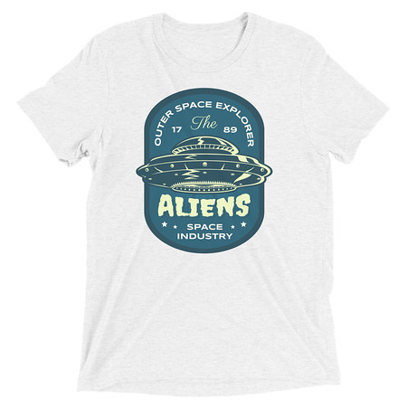 [ID: 162-G40] Aliens Outer Space Explorer - UFO Unisex Tri-Blend T-Shirt