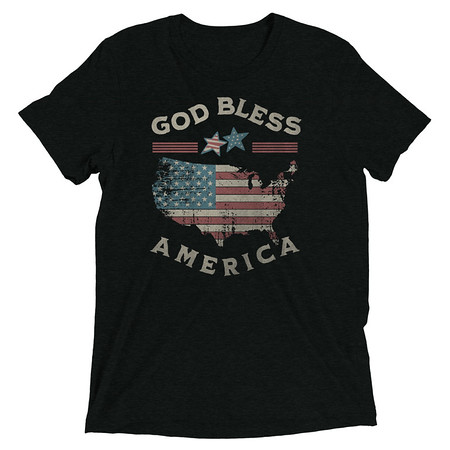 [ID: 162-G60] America - Land Of The Free Unisex Tri-Blend T-Shirt