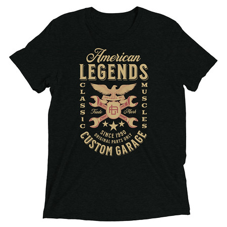 [ID: 162-G75] American Legends Garage - Eagle Unisex Tri-Blend T-Shirt