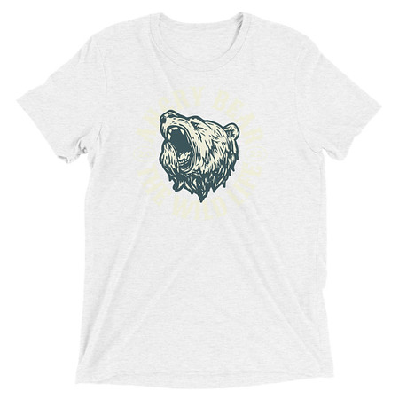 [ID: 162-G83] Angry Bear - Wild Life Animal Unisex Tri-Blend T-Shirt