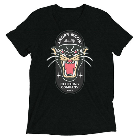 [ID: 162-G84] Angry Meow Clothing Company - Panther Unisex Tri-Blend T-Shirt