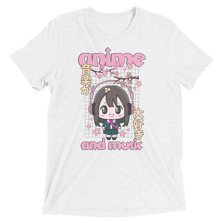 [ID: 162-G86] Anime and Music Unisex Tri-Blend T-Shirt