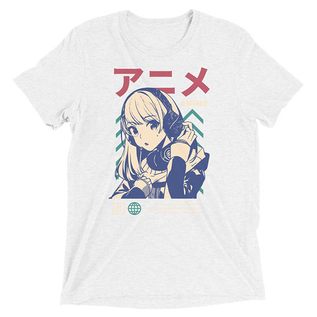 [ID: 162-G89] Anime Girl Unisex Tri-Blend T-Shirt