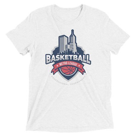 [ID: 162-G149] Basketball Sports Logo Unisex Tri-Blend T-Shirt