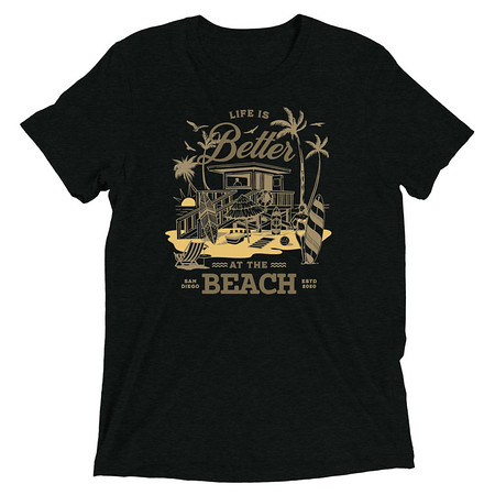 [ID: 162-G167] Beach Life - Outdoor Unisex Tri-Blend T-Shirt