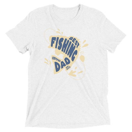[ID: 162-G187] Best Fishing Dad - Typography Unisex Tri-Blend T-Shirt