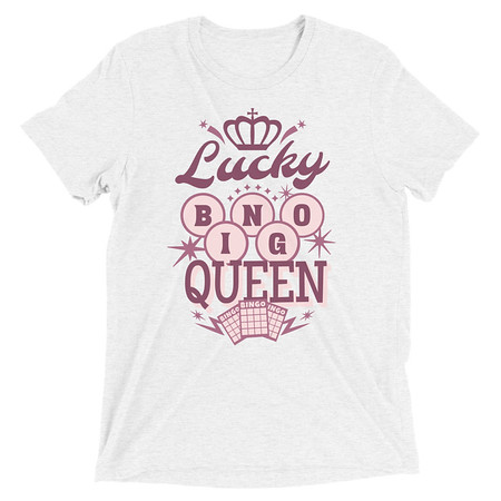 [ID: 162-G209] Bingo Queen - Retro Crown Unisex Tri-Blend T-Shirt