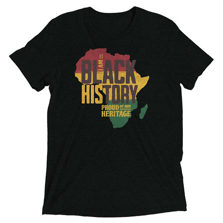 [ID: 162-G217] Black History - Heritage Map Unisex Tri-Blend T-Shirt