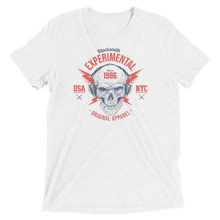 [ID: 162-G231] Blacksmith Experimental - Rock Skull Unisex Tri-Blend T-Shirt