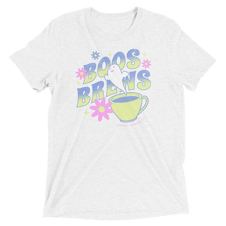 [ID: 162-G254] Boos + Brews - Halloween Unisex Tri-Blend T-Shirt