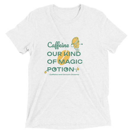[ID: 162-G307] Caffeine Cartoon Unisex Tri-Blend T-Shirt